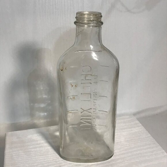 Vintage Chillexine Bottle Bell & Sons Ltd Liverpool 8 Inch Tall Clear Glass - Picture 2 of 8